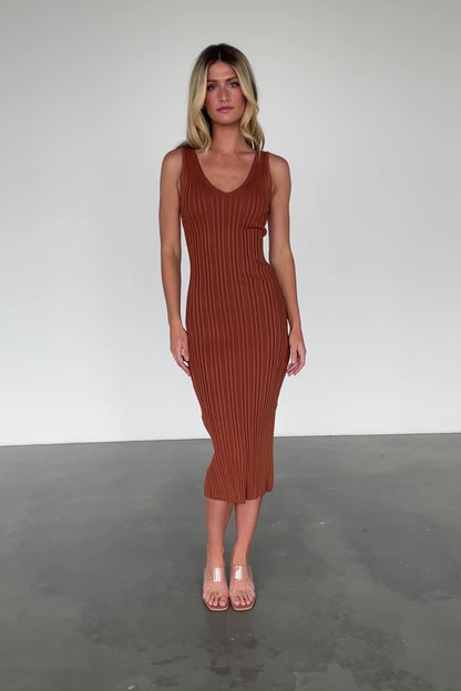 Napa V Neck Tank Dress | Copper