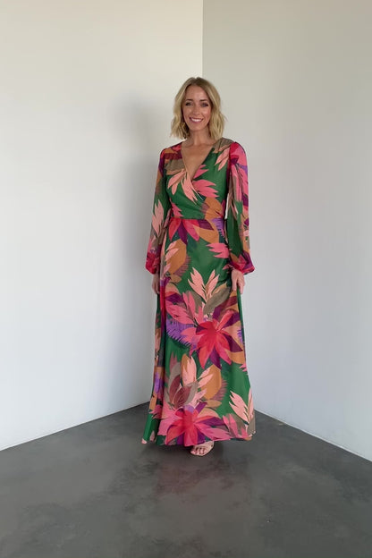 Camilla Wrap Maxi Dress | Green Multi