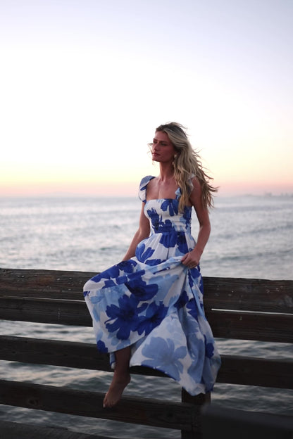 Mikaela Maxi Dress | Blue Floral