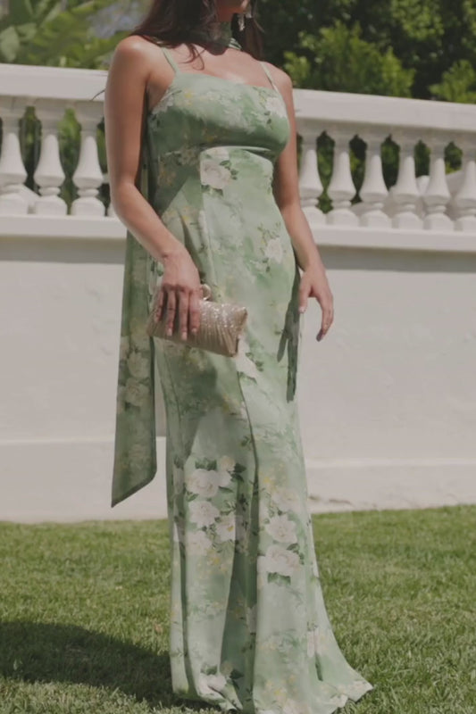 slim fit dress slacks Baltic Born Womens Arlene Shimmer Gown | Emerald