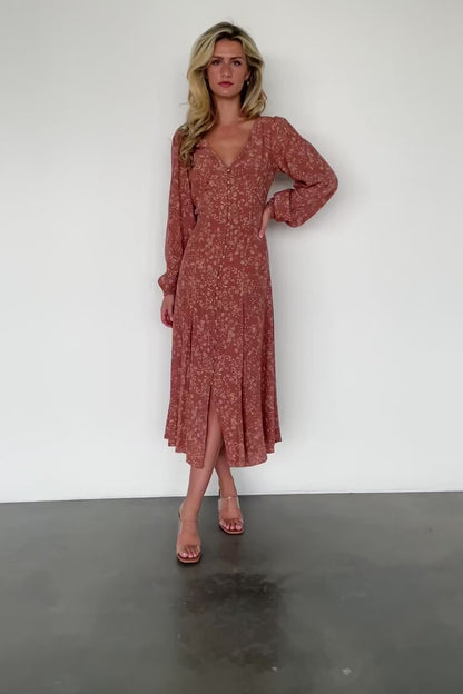 Claudine Maxi Dress | Dusty Clay Print