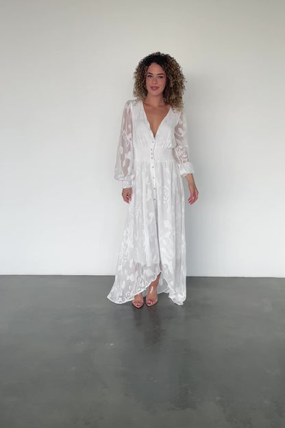 Daniella High Low Maxi Dress | White