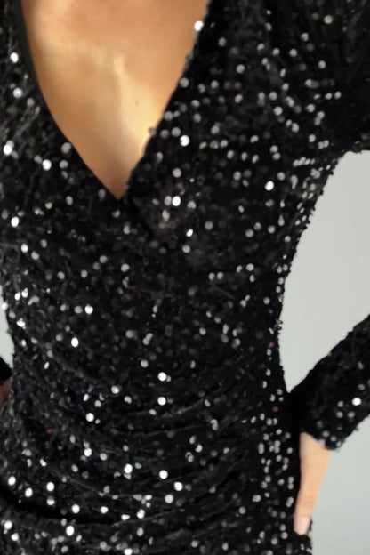 Madonna Sequin Maxi Dress | Black