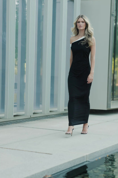 Valena Maxi Dress | Black + Ivory