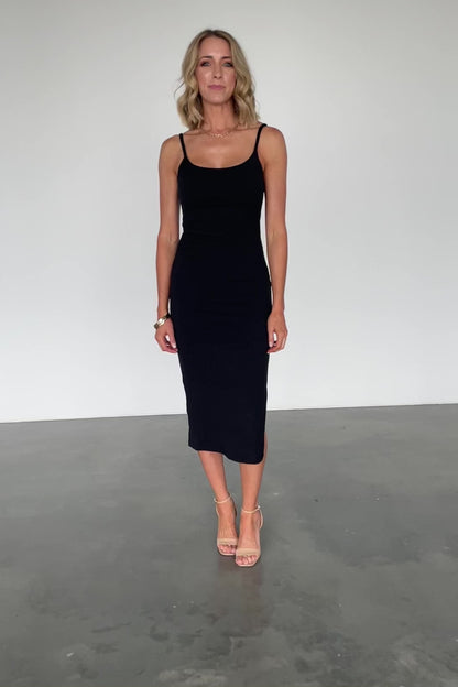 Claremont Ribbed Dress | Black