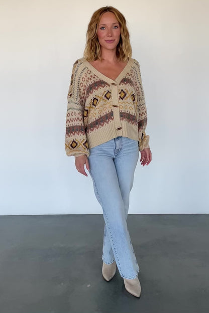 Cody Knit Cardigan | Taupe Multi