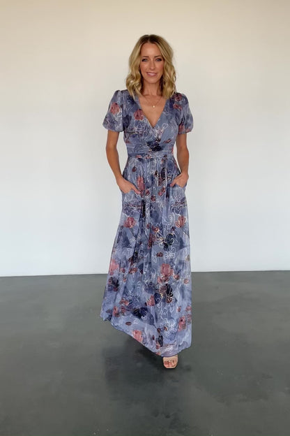 Ardley Maxi Dress | Slate Print