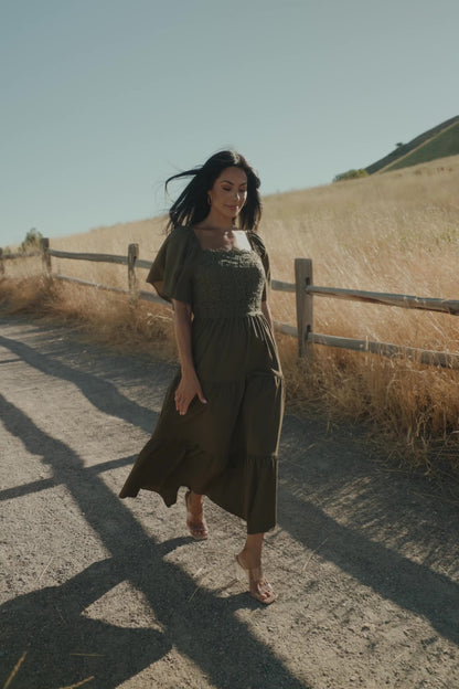 Fauna Lace Top Dress | Olive