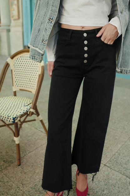 Georgie High Rise Wide Leg Jeans | Black