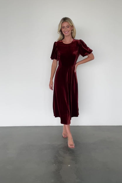 Nita Velvet Midi Dress | Deep Cinnamon