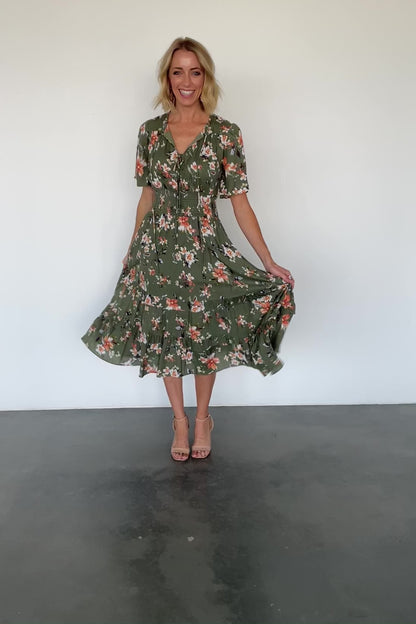 Spell Boho Midi Dress | Olive Floral