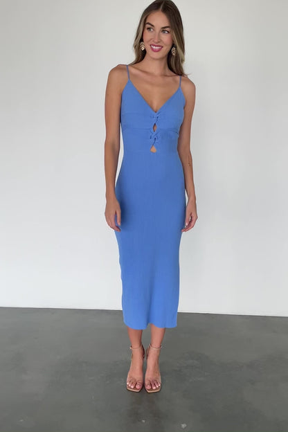 Nathalie Ribbed Dress | Blue