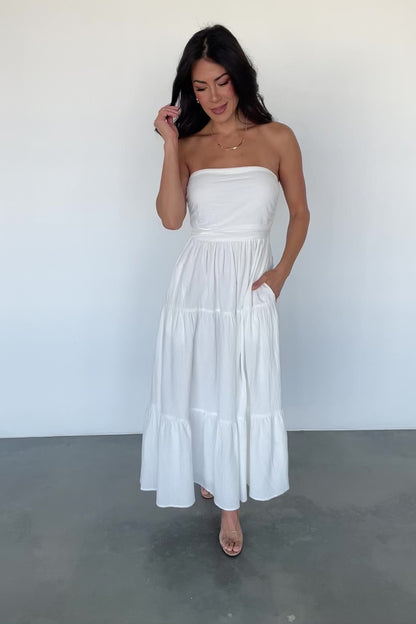 Delray Strapless Dress | Off White