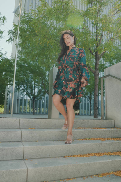 Venice Short Dress | Jade + Copper Floral