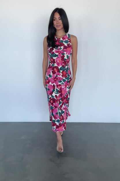Fernanda Midi Dress | Fuchsia Floral