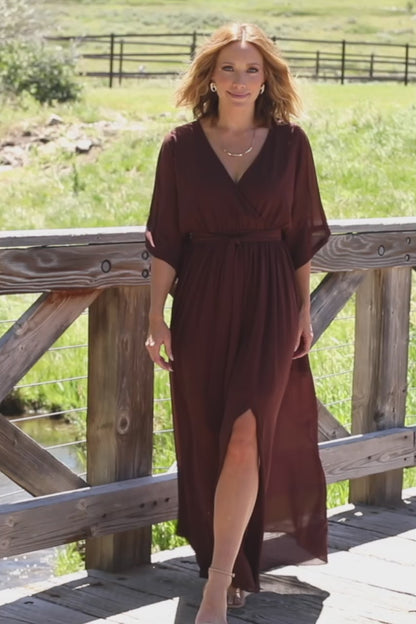 Kia Kimono Maxi Dress | Mahogany