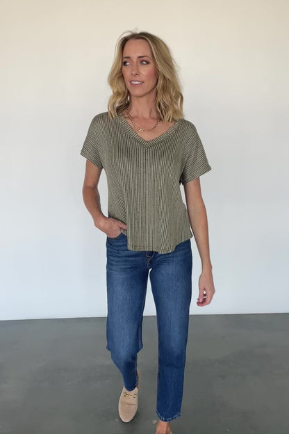 Tylee Knit Top | Dusty Olive