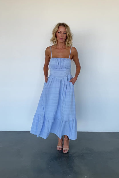 Mikayla Textured Tank Dress | Light Blue