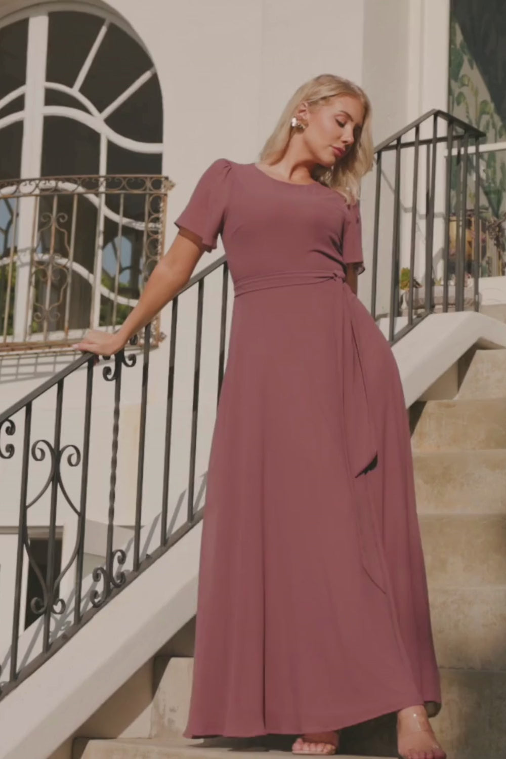 open lace back dress Sample Keely Bridesmaid Dress