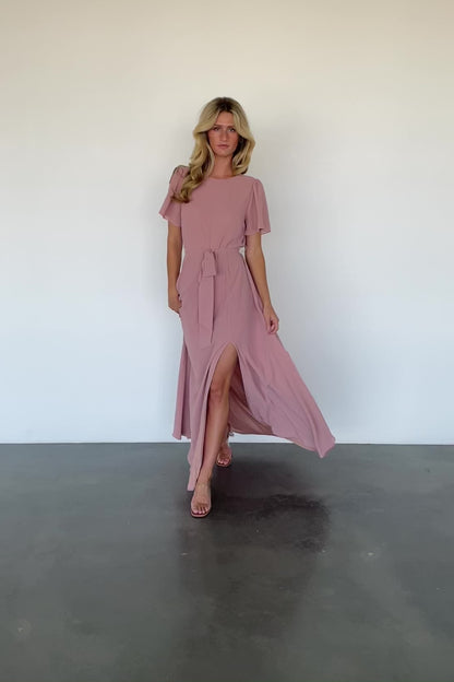 Naomi Short Sleeve Maxi Dress | Blush Pink