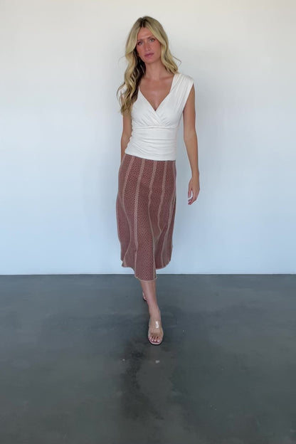 Astrid Midi Skirt | Rust Print