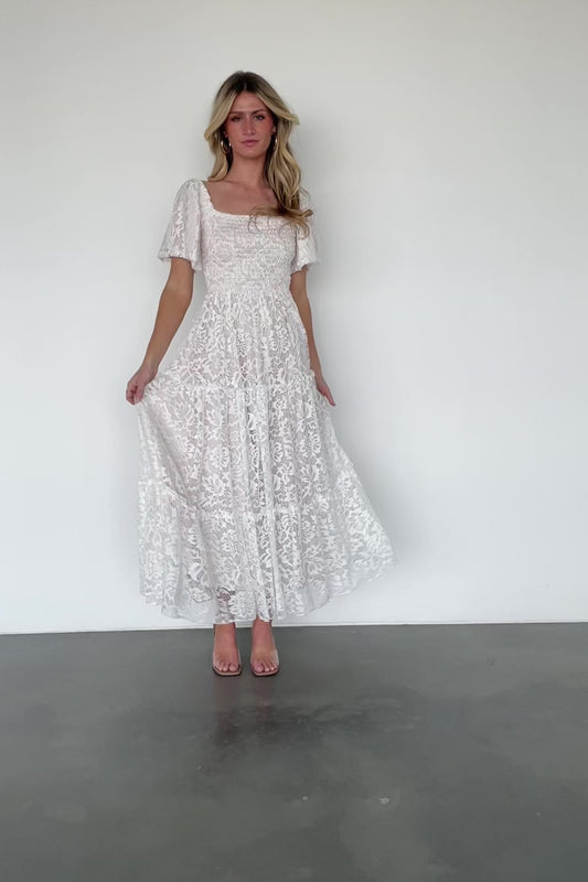 Aspen Smocked Lace Maxi Dress