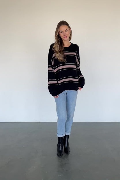 Charlie Striped Sweater | Black