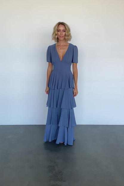 Montaigne Ruffle Maxi Dress | Whisper Blue