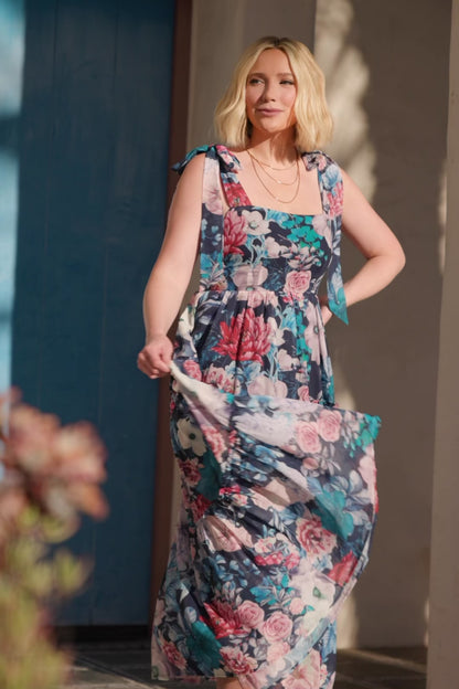Anita Maxi Dress | Dark Blue Multi Floral