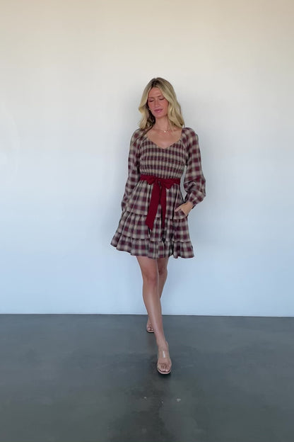 Stina Short Dress | Plaid Multi