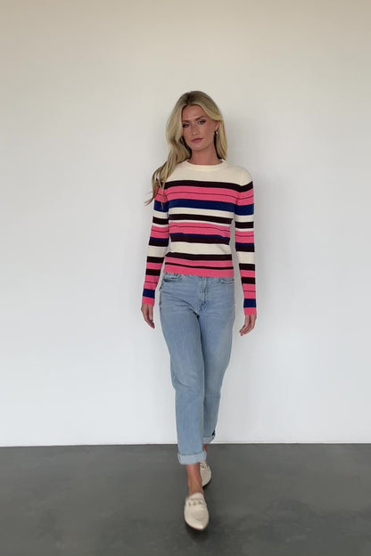 Milwaukee Striped Sweater | Coral Multi