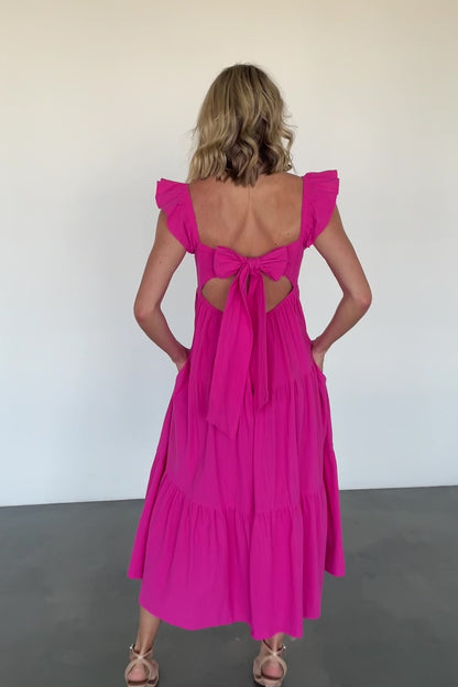 Aria Back Tie Dress | Pink