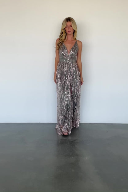 Anisa Shimmer Gown | Eucalyptus + Rose