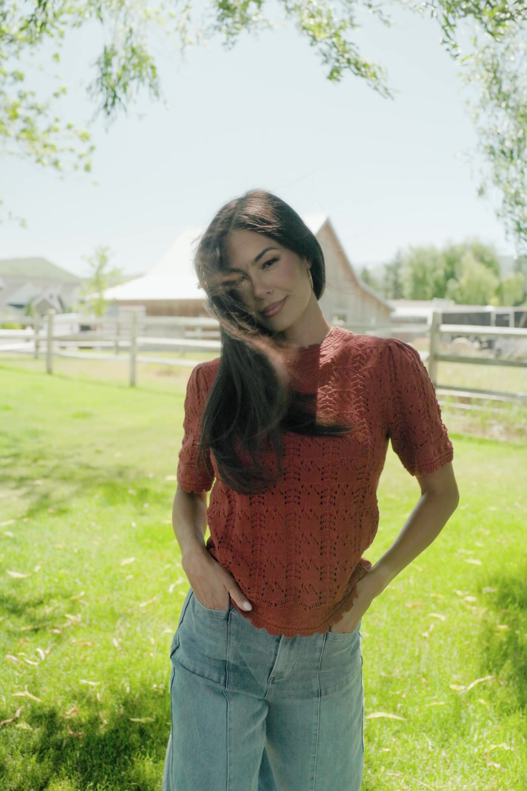 Serenity Knit Sweater Top | Rust