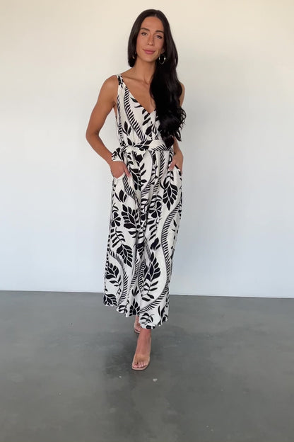 Sofía Maxi Dress | Ivory + Black