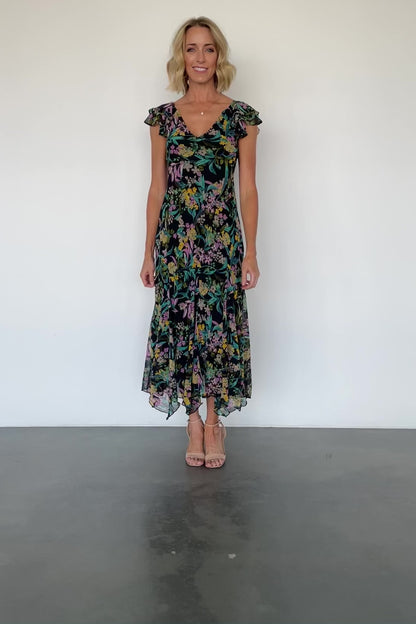 Alisa Maxi Dress | Black Floral