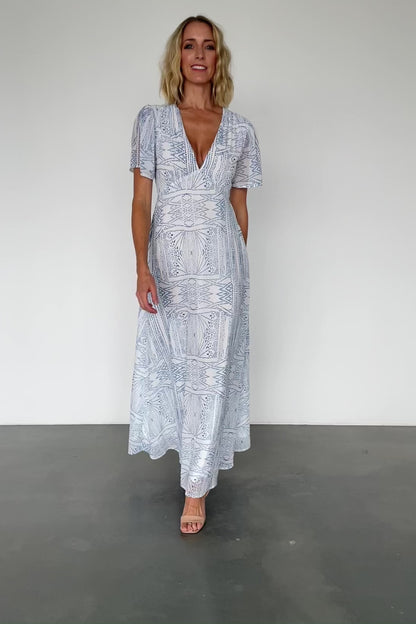 Skyla Deep V Maxi Dress | Blue Print