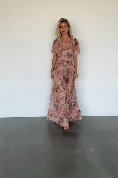 Ardley Maxi Dress | Taupe Floral