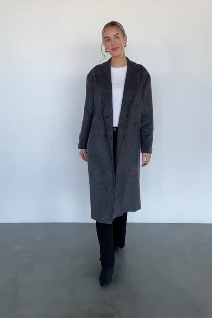 London Long Coat | Charcoal