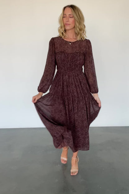 Madelyn Maxi Dress | Brown Floral