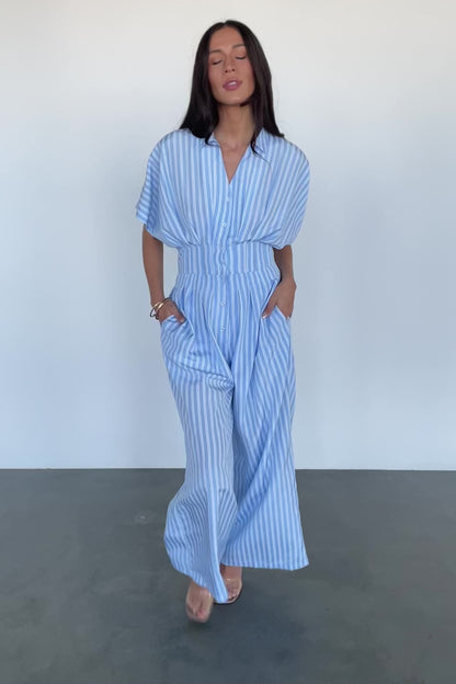 Sariah Jumpsuit | Blue Stripe