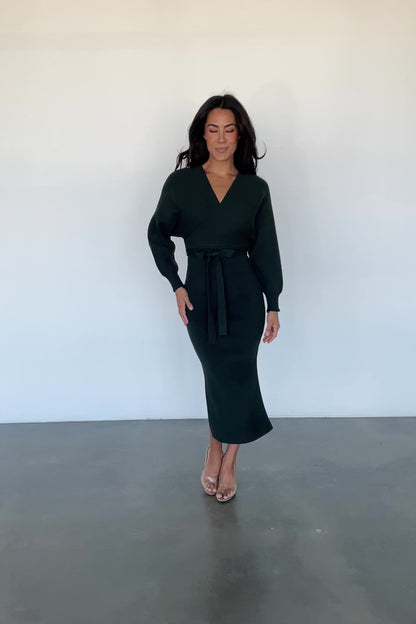 Sammi Faux Wrap Dress | Deep Pine