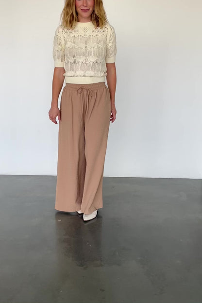 Florence Textured Pants | Beige