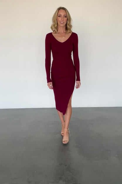 Tacey Midi Dress | Merlot