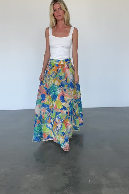 Cayman Maxi Skirt | Blue Multi