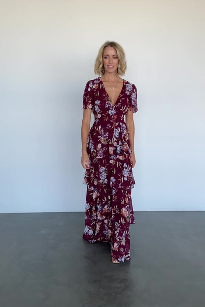 Montaigne Ruffle Maxi Dress | Mulberry Floral