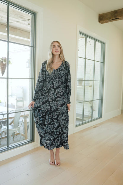 Rayna Smocked Dress | Midnight + Blue Floral