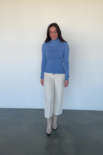 Lorelai Turtleneck Sweater Top | Blue