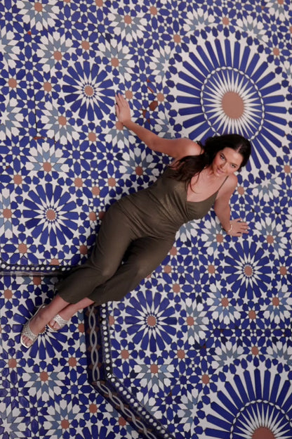 Valencia Jumpsuit | Olive Shimmer