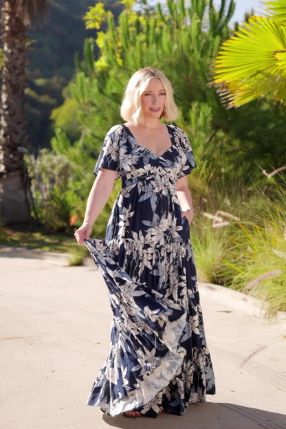Villa Maxi Dress | Blue Floral